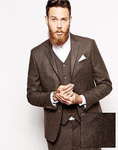 Пиджак зауженного кроя с шевронным узором ASOS - Коричневый