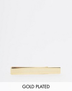 Узкий позолоченный зажим для галстука ASOS - Золотой