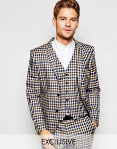 Приталенный пиджак в клеточку Selected Homme Exclusive Heritage - Коричневый