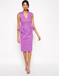 Платье миди с баской ASOS - Фиолетовый