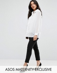 Офисные брюки до щиколотки для беременных ASOS Maternity - Черный