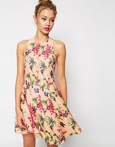 Короткое приталенное платье с пышной юбкой ASOS PREMIUM - Мульти