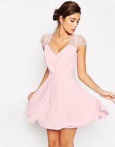 Кружевное платье мини ASOS Kate - Розовый