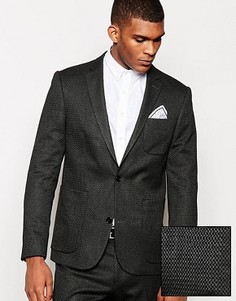 Приталенный пиджак с геометрическим рисунком ASOS - Серый