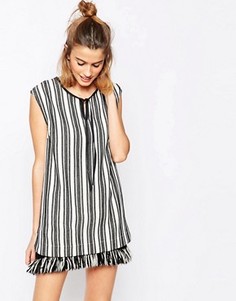 Платье в полоску с бахромой по краю Baum Und Pfergarten Aralda - Мульти