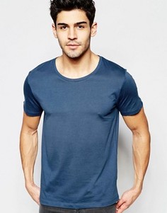 Хлопковая футболка с круглым вырезом Selected Homme - Синий