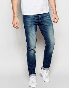Зауженные джинсы с потертостями ASOS - Синий
