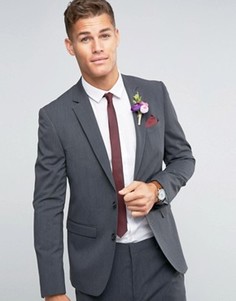 Темно-серый узкий пиджак стретч ASOS WEDDING - Серый