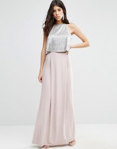 Юбка макси со вставкой спереди ASOS - Розовый