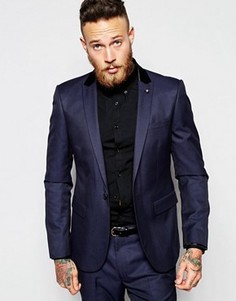 Пиджак кроя слим ASOS - Темно-синий