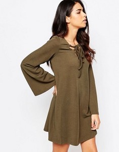 Свободное платье со шнуровкой AX Paris - Зеленый