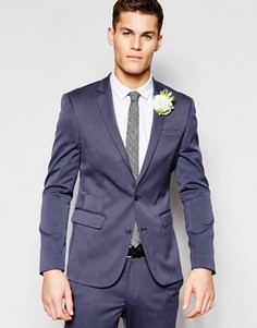 Синий облегающий пиджак ASOS Wedding - Серый