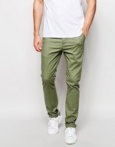 Светлые зауженные брюки цвета хаки ASOS - Зеленый