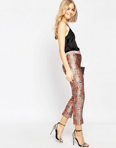 Жаккардовые брюки‑сигареты ASOS Premium Co‑ord - Розовый