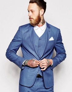 Синий пиджак зауженного кроя ASOS - Синий