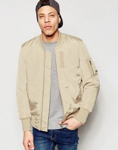 Песочная куртка‑пилот с карманом MA1 от ASOS - Stone