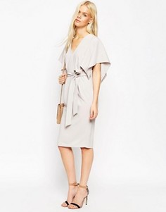 Платье миди с широкими рукавами ASOS - Красный
