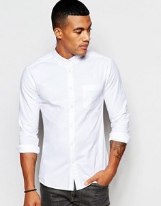 Белая супероблегающая оксфордская рубашка ASOS - Белый