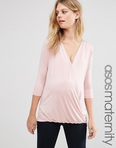 Топ для беременных с запахом ASOS Maternity - Розовый