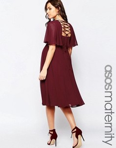 Платье миди с шнуровкой на спине ASOS Maternity - Зеленый