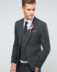 Темно-серый пиджак суперузкого кроя ASOS WEDDING - Серый