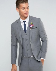 Серый пиджак суперузкого кроя ASOS WEDDING - Серый