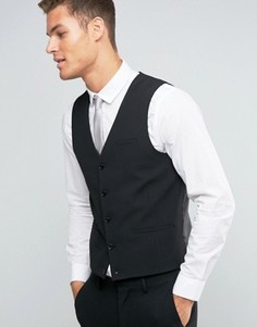 Черный жилет с ровным низом ASOS WEDDING - Черный