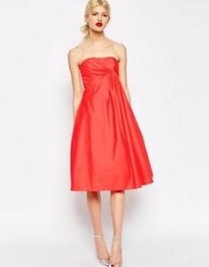 Платье миди для выпускного со складками ASOS Premium - Красный