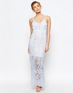 Платье макси из тонкого кружева Boohoo - Синий