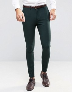 Суперузкие брюки стретч Selected Homme - Зеленый