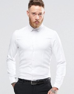 Белая рубашка классического кроя из фактурной саржи ASOS - Белый