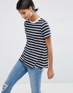 Свободная футболка в полоску ASOS - Темно-синий