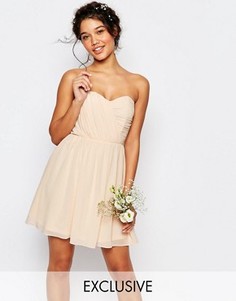 Шифоновое платье‑бандо мини TFNC WEDDING - Розовый