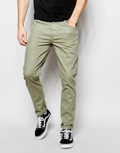 Зауженные светлые джинсы цвета хаки ASOS - Зеленый
