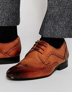 Кожаные туфли дерби с декоративной перфорацией Ted Baker Oakke - Коричневый