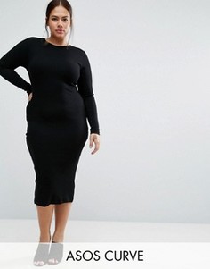 Облегающее платье миди ASOS CURVE - Черный