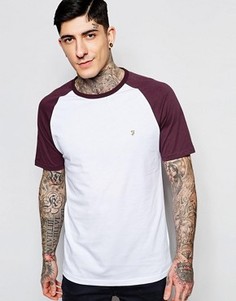 Эксклюзивная футболка слим с контрастными рукавами реглан Farah - Красный