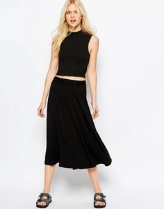 Расклешенная юбка миди с узелком ASOS - Черный