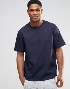 Темно-синяя перфорированная футболка ASOS - Темно-синий