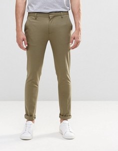 Супероблегающие брюки цвета хаки ASOS - Зеленый