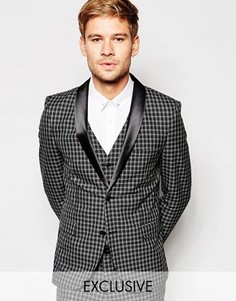 Приталенный пиджак в клетку Selected Homme Exclusive - Серый