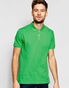 Узкая футболка-поло из ткани пике с короткими рукавами Esprit - Зеленый