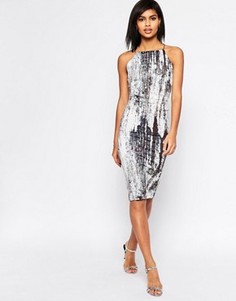 Платье миди с абстрактным принтом ASOS - Мульти