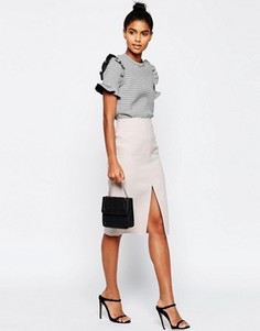 Юбка-карандаш с необработанными краями ASOS Premium - Серый
