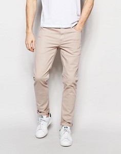 Бежевые зауженные джинсы ASOS - Розовый
