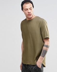 Прямая футболка цвета хаки с короткими рукавами ASOS - Зеленый