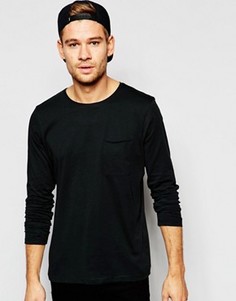 Лонгслив с необработанным краем Selected Homme - Белый