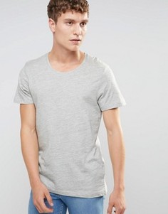 Меланжевая футболка с круглым вырезом Selected Homme - Серый