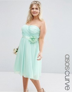 Шифоновое платье миди ASOS CURVE WEDDING - Зеленый