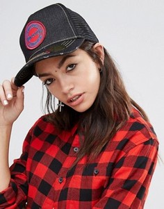 Джинсовая кепка с нашивкой-логотипом Von Dutch - Синий